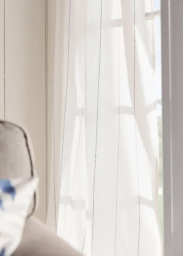 Gardin med vevd stripem&oslash;nster (1-pack), bonprix