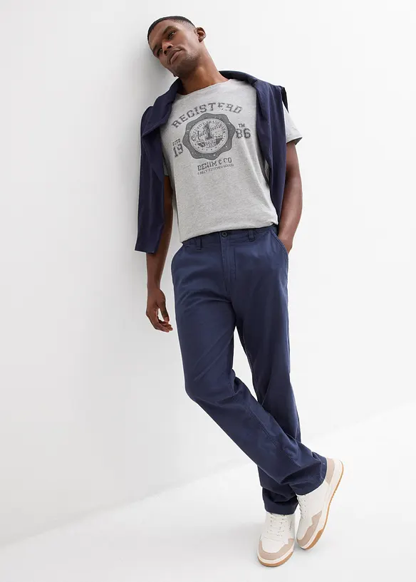 Regular Fit chinos av 100% lin, Straight, bonprix