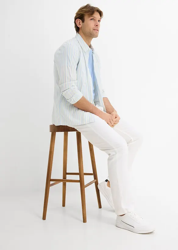 Regular Fit chinos av 100% lin, Straight, bonprix