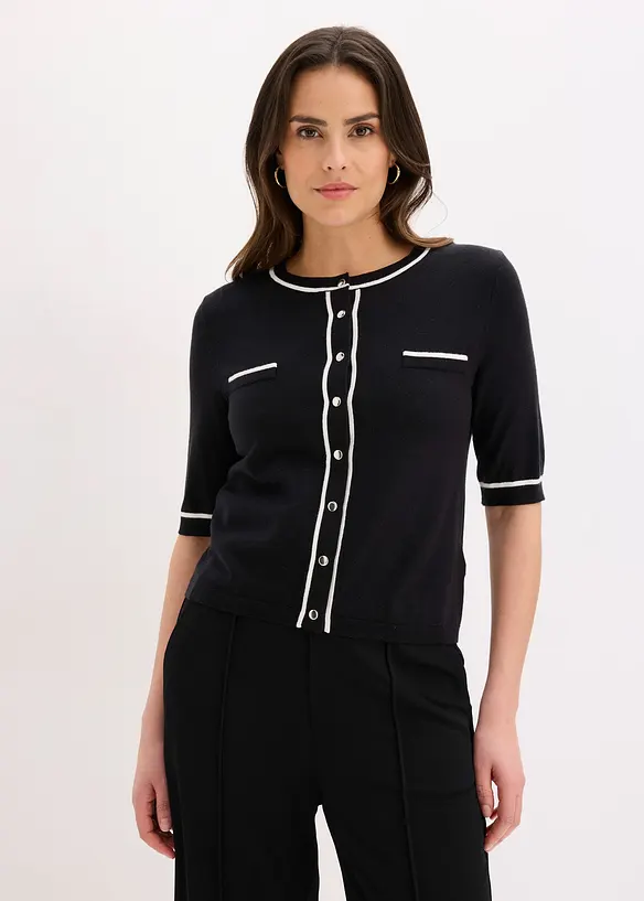 Strikkejakke med viskose, bonprix