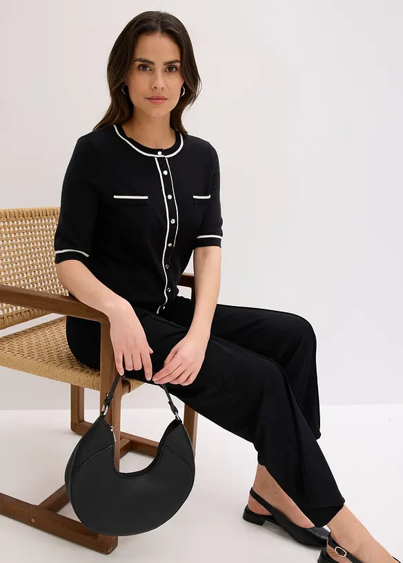 Strikkejakke med viskose, bonprix