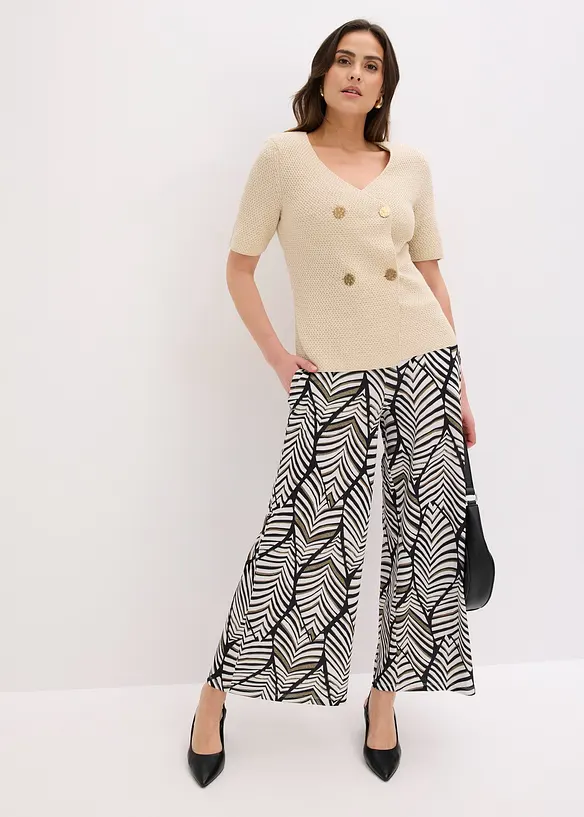 Jerseybukse med vide ben, bonprix