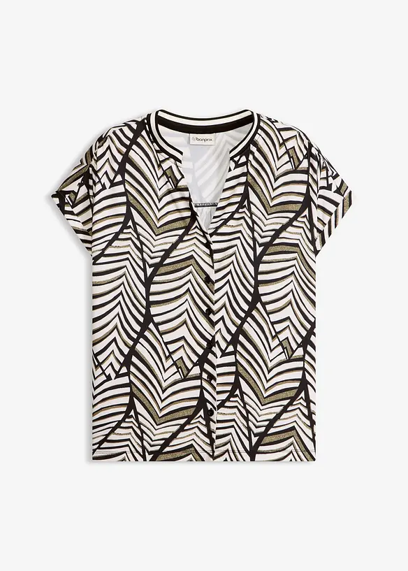 M&oslash;nstret bluse i trikot, bonprix