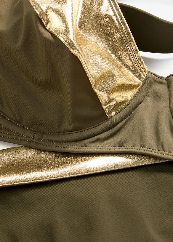 Minimizer-bikini med gullfargede innfellinger (2-delt sett), bonprix