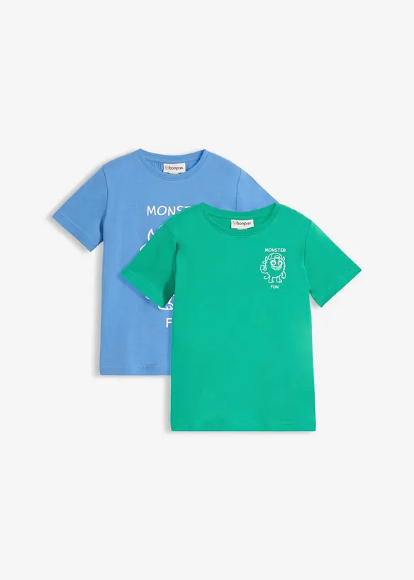 T-skjorte i 100% &oslash;kologisk bomull (2-pack), bonprix