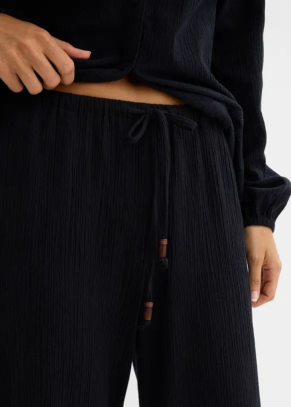 Vid bukse i strukturmateriale, bonprix