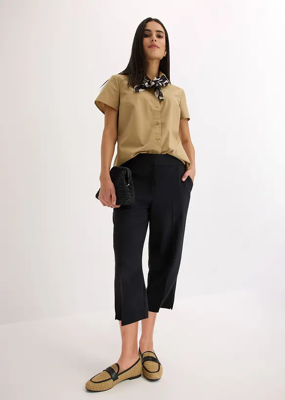 Kortermet bluse i poplin, bonprix