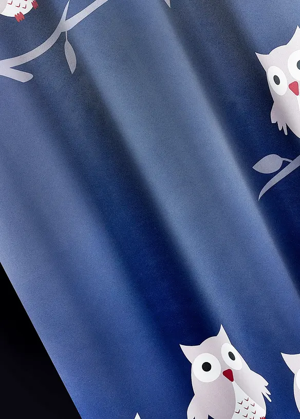 M&oslash;rkleggingsgardin med uglem&oslash;nster (1-pack), bonprix