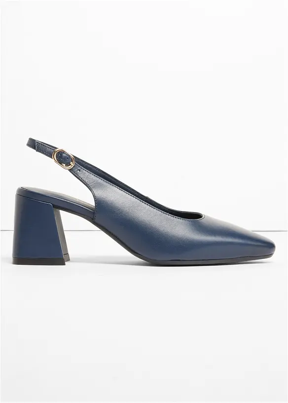 Slingback-pumps i skinn, bonprix