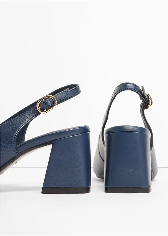 Slingback-pumps i skinn, bonprix