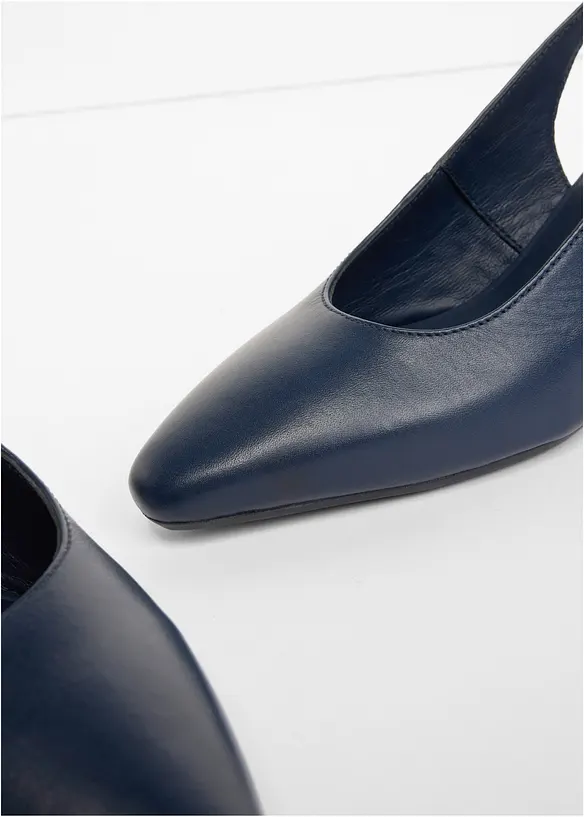 Slingback-pumps i skinn, bonprix