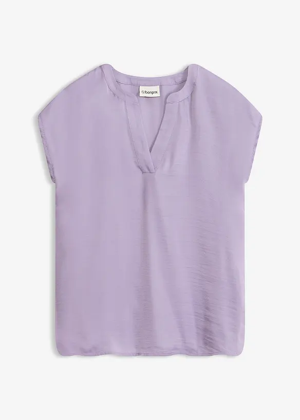 Kortermet satengtunika i ledig modell med lave skulders&oslash;mmer, bonprix