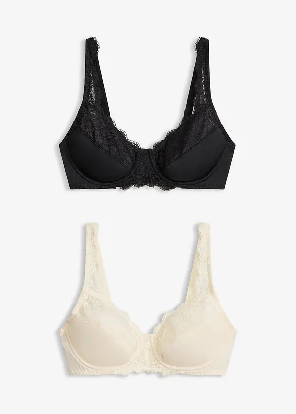 Spile-BH med nydelige blonder (2-pack), bonprix
