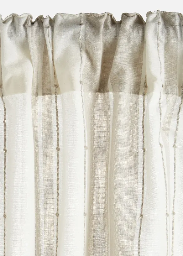 Gardin i &oslash;kologisk bomull med stripem&oslash;nster (1-pack), bonprix