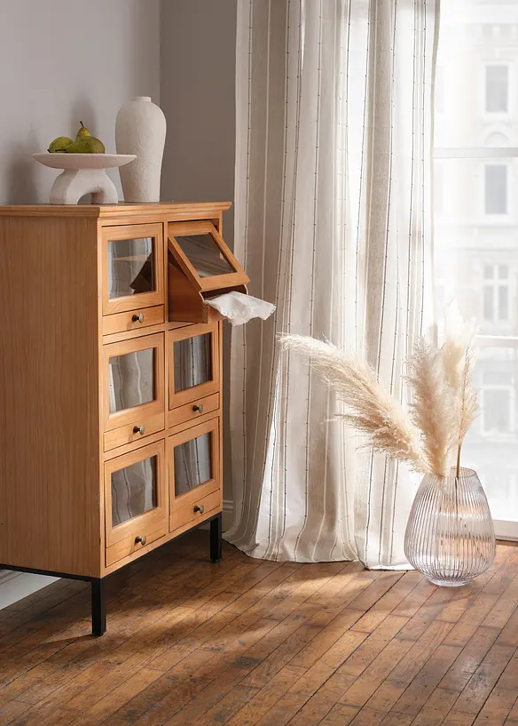 Gardin i &oslash;kologisk bomull med stripem&oslash;nster (1-pack), bonprix