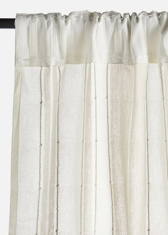 Gardin i &oslash;kologisk bomull med stripem&oslash;nster (1-pack), bonprix