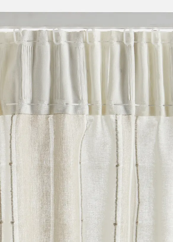 Gardin i &oslash;kologisk bomull med stripem&oslash;nster (1-pack), bonprix