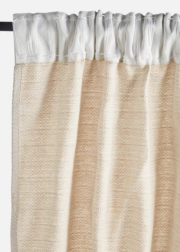 Gardin i strukturmateriale i &oslash;kologisk bomull (1-pack), bonprix