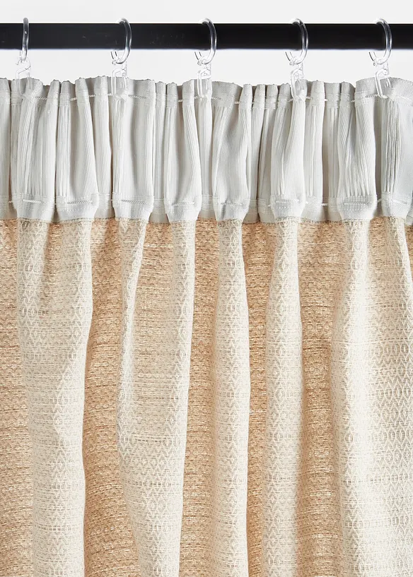 Gardin i strukturmateriale i &oslash;kologisk bomull (1-pack), bonprix
