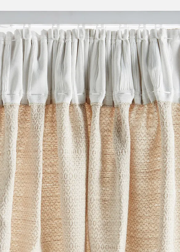 Gardin i strukturmateriale i &oslash;kologisk bomull (1-pack), bonprix