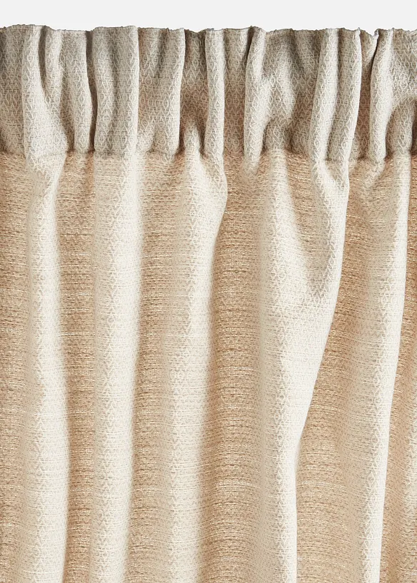 Gardin i strukturmateriale i &oslash;kologisk bomull (1-pack), bonprix