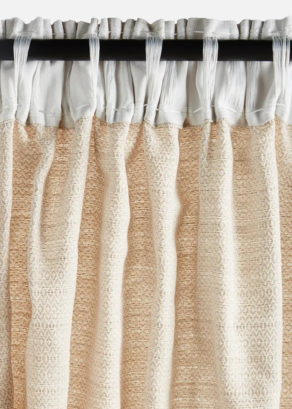 Gardin i strukturmateriale i &oslash;kologisk bomull (1-pack), bonprix