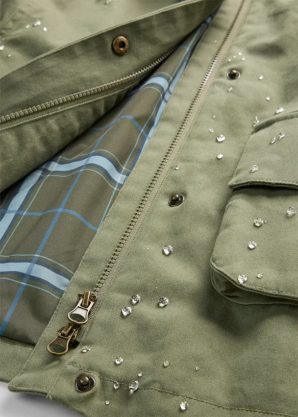 Vannavvisende jakke med rutete f&ocirc;r, bonprix