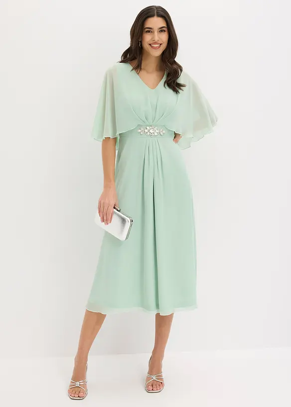 Chiffonkjole med strasspynt, bonprix