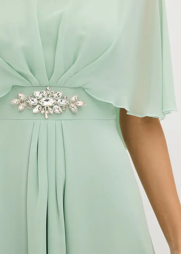 Chiffonkjole med strasspynt, bonprix