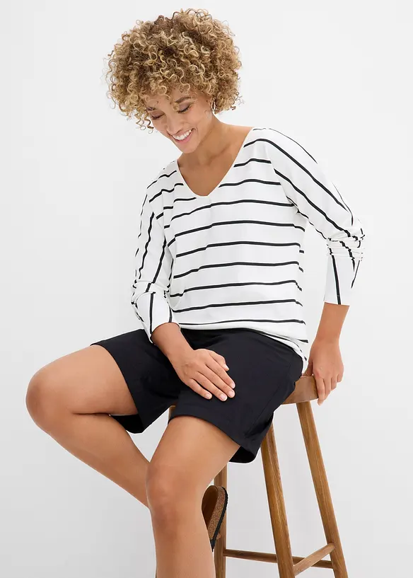 Langermet topp i 100% &oslash;kologisk bomull, bonprix