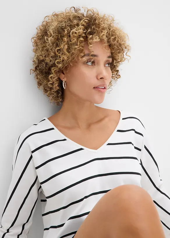 Langermet topp i 100% &oslash;kologisk bomull, bonprix