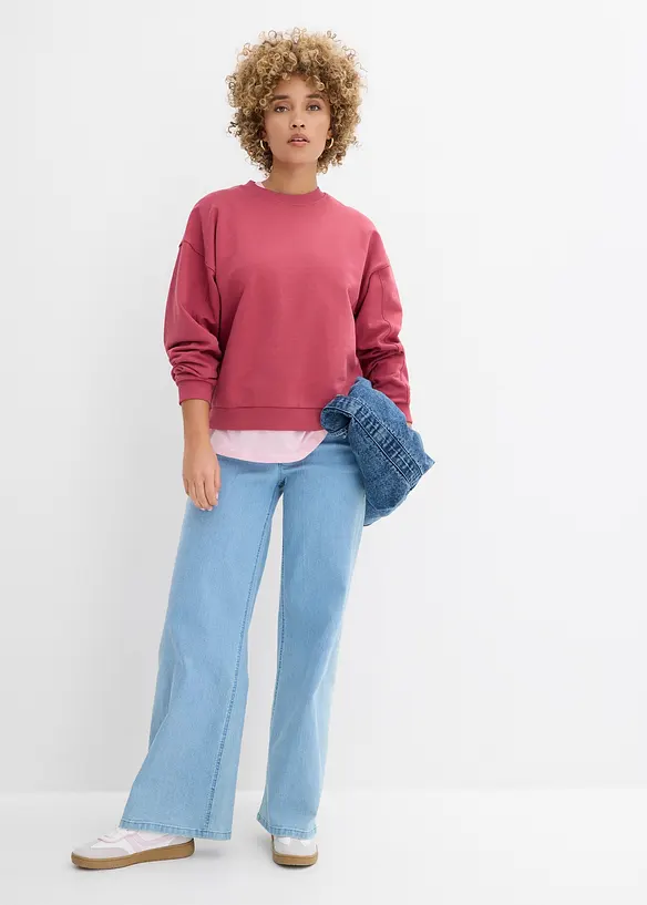 Oversized sweatshirt i 100% &oslash;kologisk bomull, bonprix