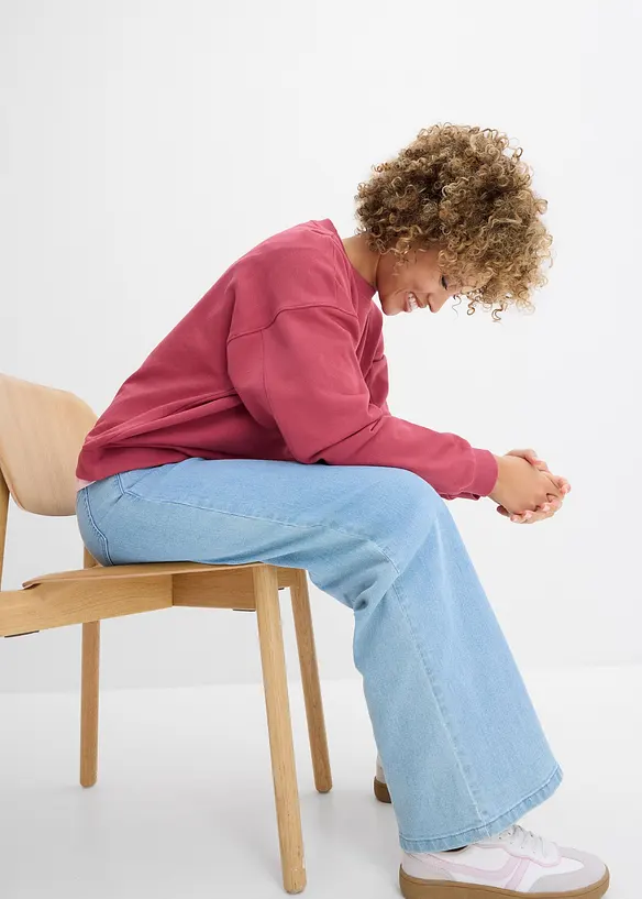 Oversized sweatshirt i 100% &oslash;kologisk bomull, bonprix