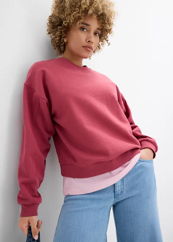 Oversized sweatshirt i 100% &oslash;kologisk bomull, bonprix