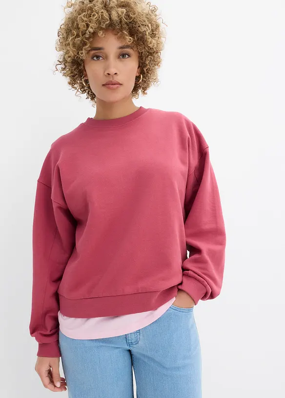 Oversized sweatshirt i 100% &oslash;kologisk bomull, bonprix