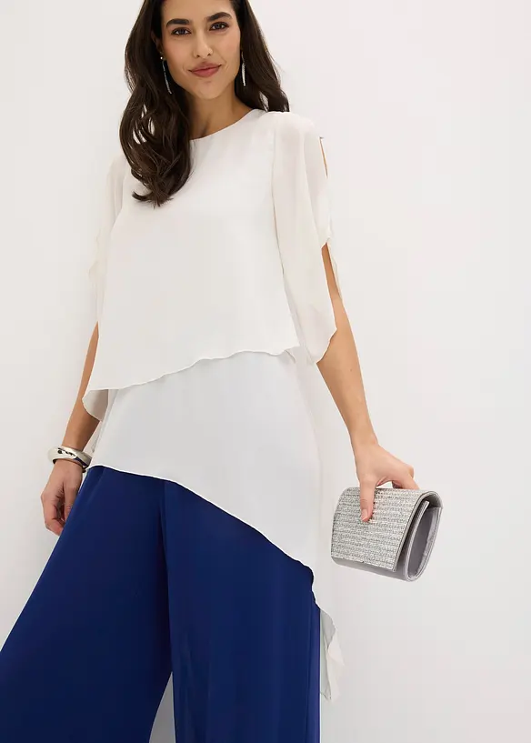Bluse i lag p&aring; lag-stil med snipper i falden, bonprix