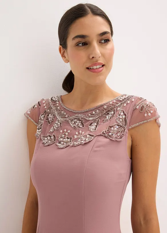 Selskapskjole med blondebesetning, bonprix