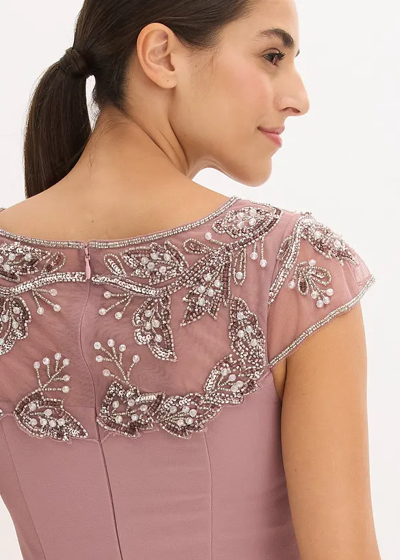 Selskapskjole med blondebesetning, bonprix