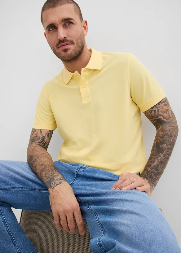 Pik&eacute;-poloskjorte i 100% &oslash;kologisk bomull, bonprix