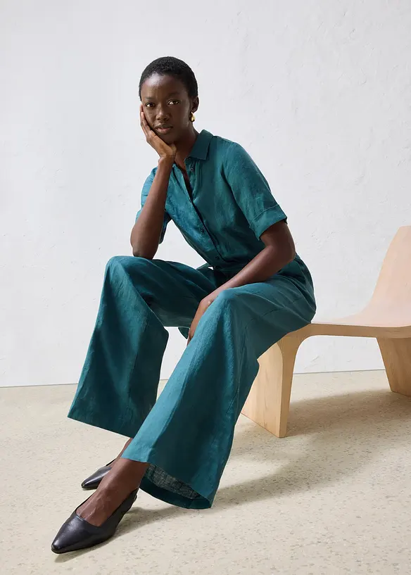 Jumpsuit i 100% lin, bonprix