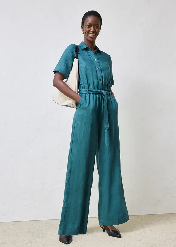 Jumpsuit i 100% lin, bonprix