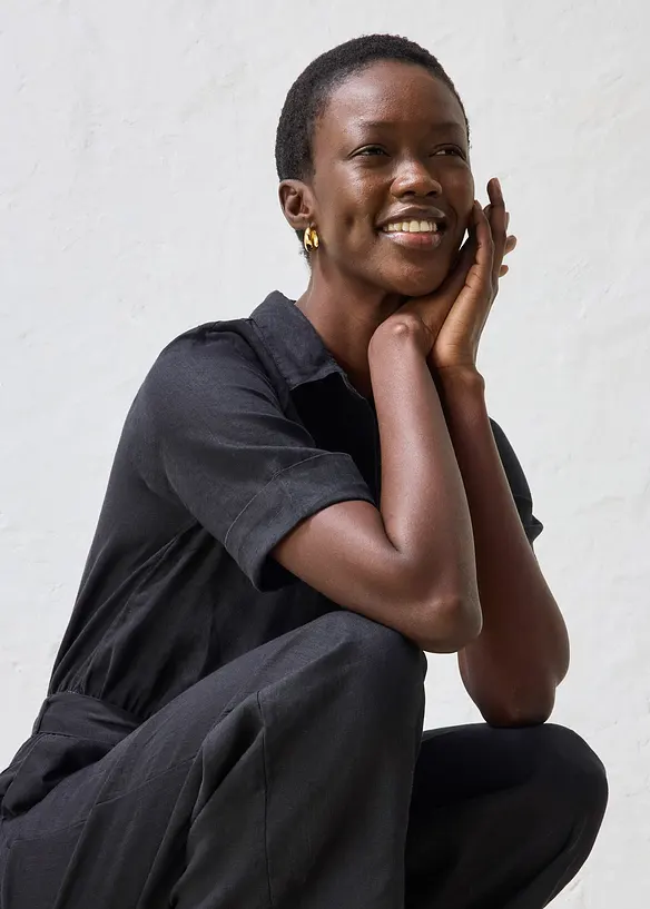 Jumpsuit i 100% lin, bonprix