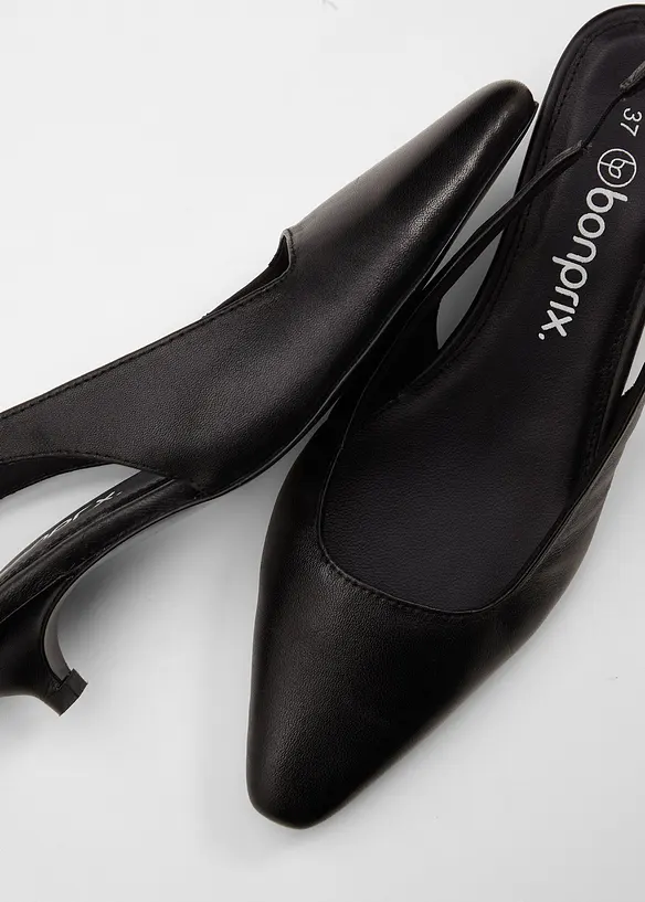 Slingbacks i skinn, bonprix