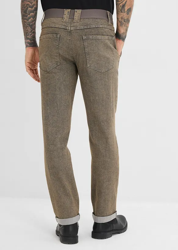 Relaxed fit-jeans i lett denim med stretchlinning, Straight, bonprix