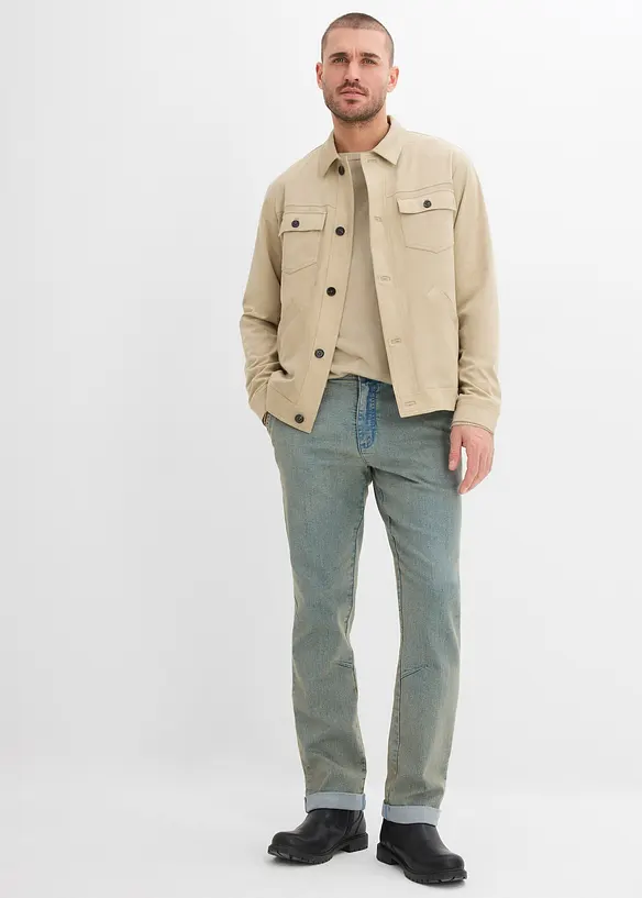 Relaxed fit-jeans i lett denim med stretchlinning, Straight, bonprix