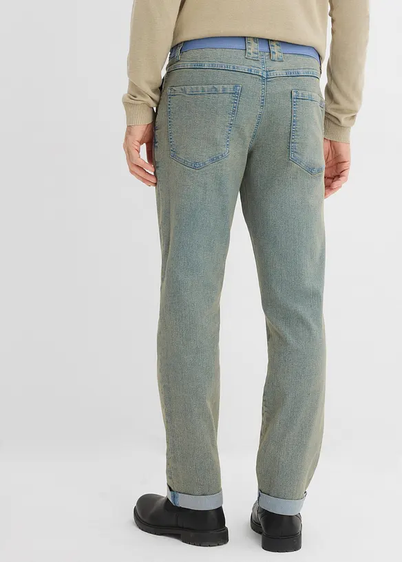 Relaxed fit-jeans i lett denim med stretchlinning, Straight, bonprix