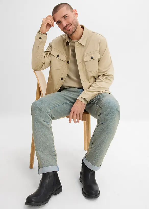 Relaxed fit-jeans i lett denim med stretchlinning, Straight, bonprix