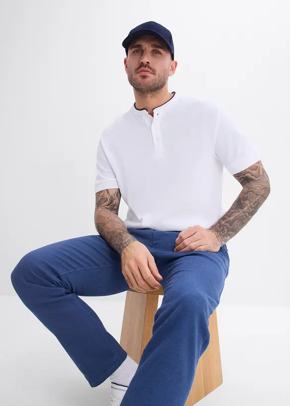 Bestefartr&oslash;ye i pik&eacute; av 100% &oslash;kologisk bomull med st&aring;krage, bonprix