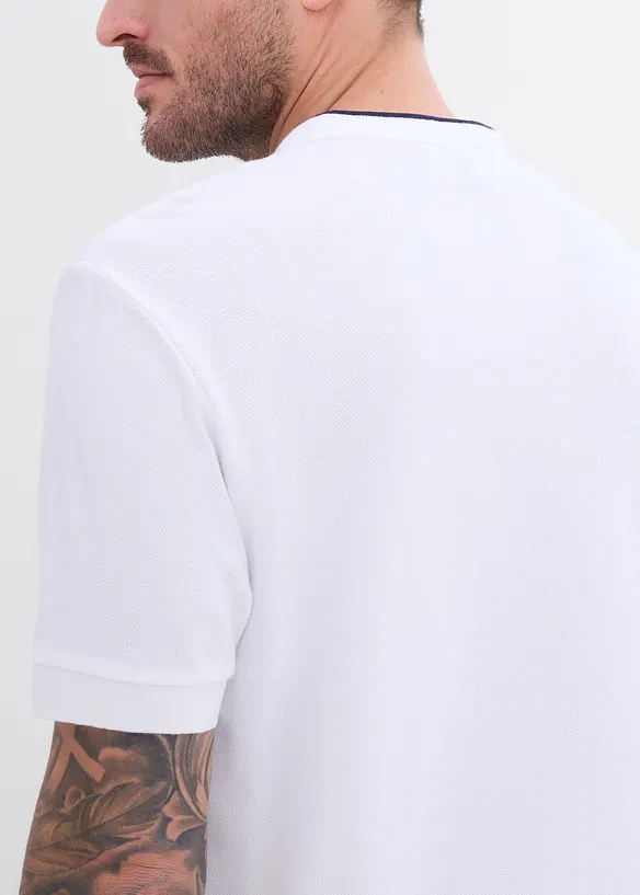 Bestefartr&oslash;ye i pik&eacute; av 100% &oslash;kologisk bomull med st&aring;krage, bonprix