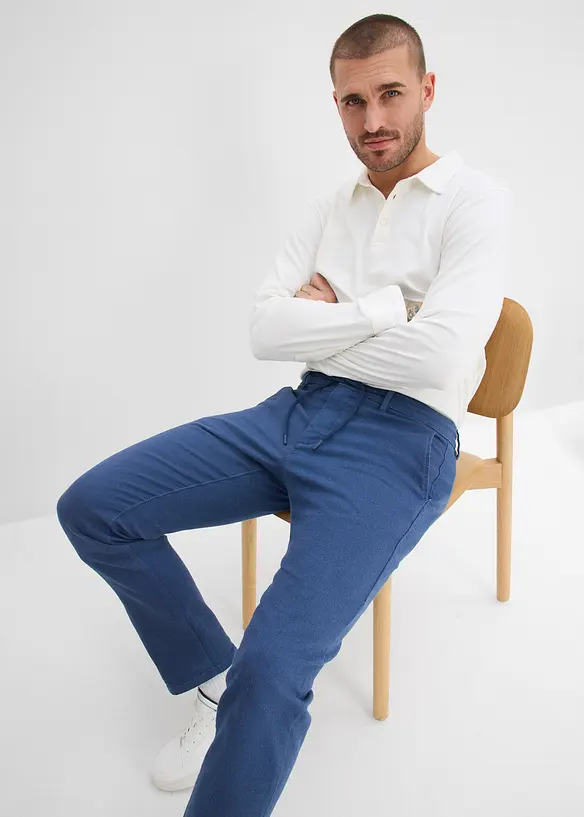 Regular fit-chinos med regulerbar linning, Straight, bonprix